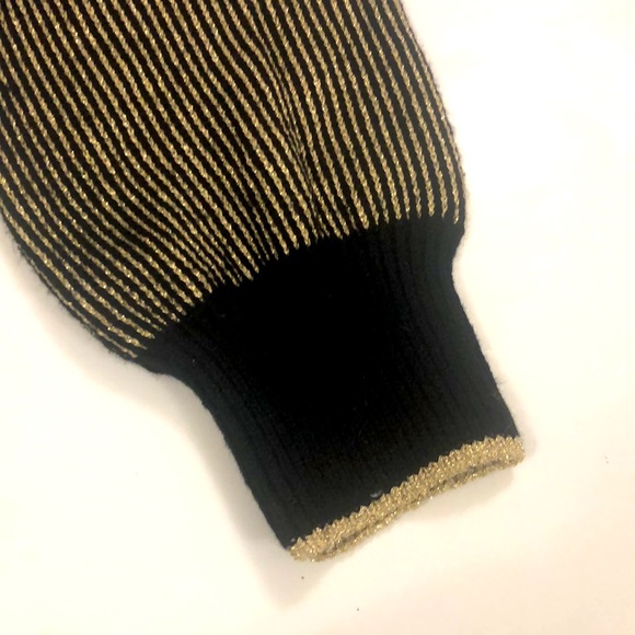 Nine West XXL Sweater Black Gold Stripe V-neck Long Sleeve Brand New Condition - Picture 5 of 8